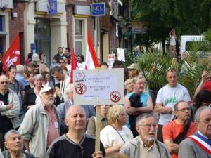 Olivier Ménager et les OC 62 contre la xénophobie, à Hénin, en septembre 2010