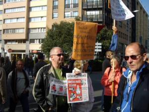  Olivier Ménager et les OC 62 pour la défense des retraites, à Lille, en octobre 2010